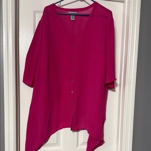 Catherines Fuchsia Button-Up Blouse